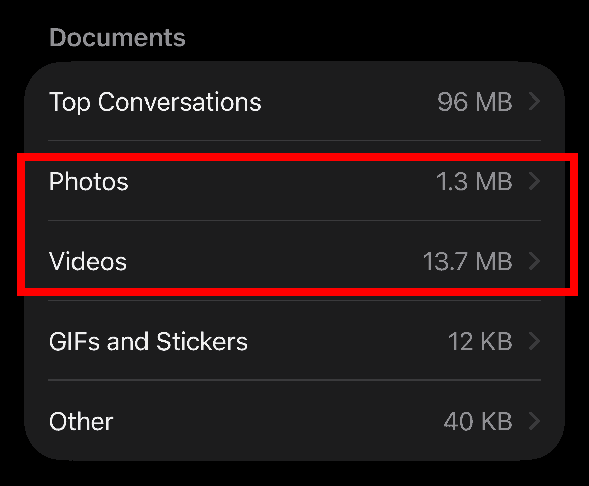 Review Photos and Videos for Messages in iPhone Storage
