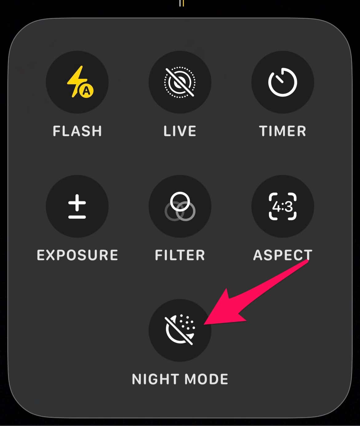Select the Night Mode icon.