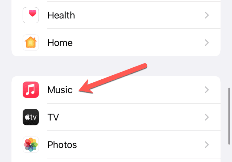 music on settings