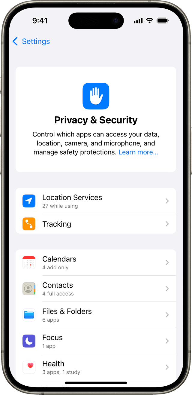 privacy settings iphone