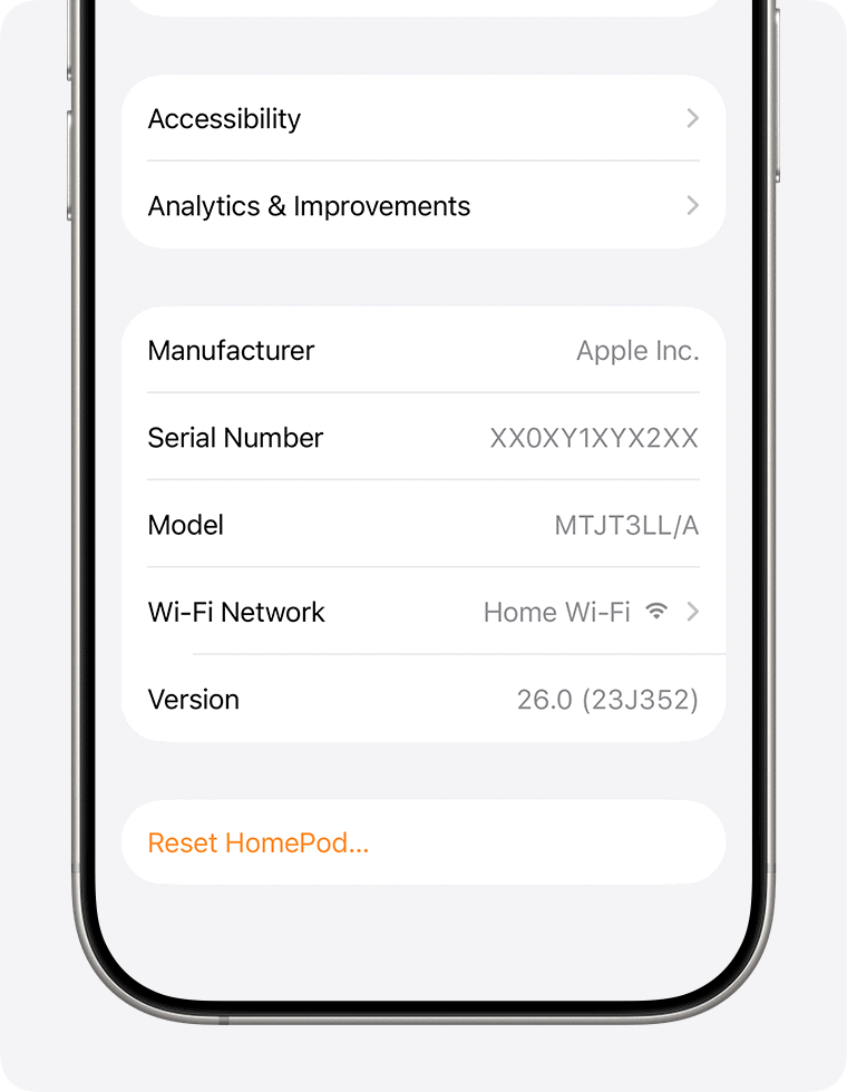 homepod mini reset