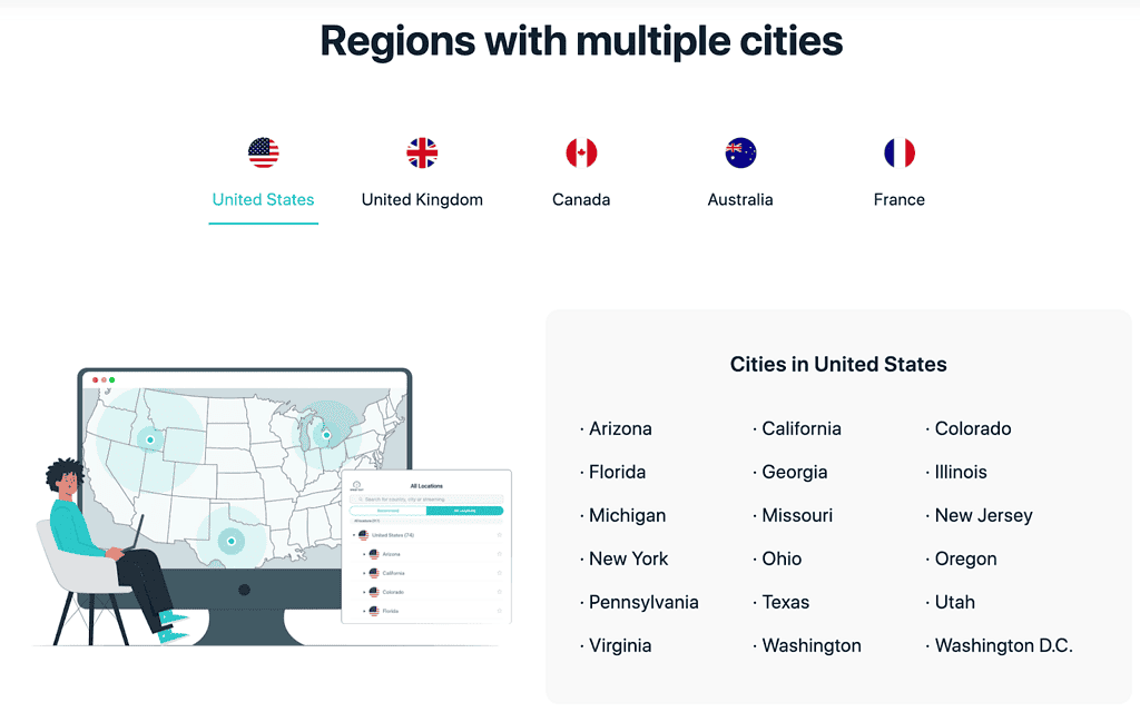 regions with multiple cities