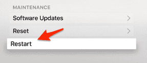 restart apple tv