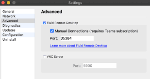 select connection type fluid on jump desktop
