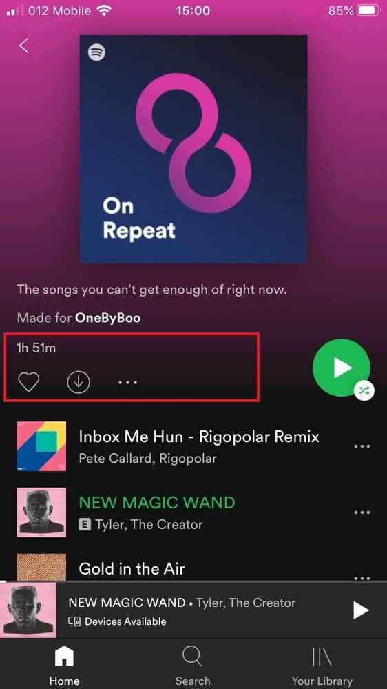 spotify menu