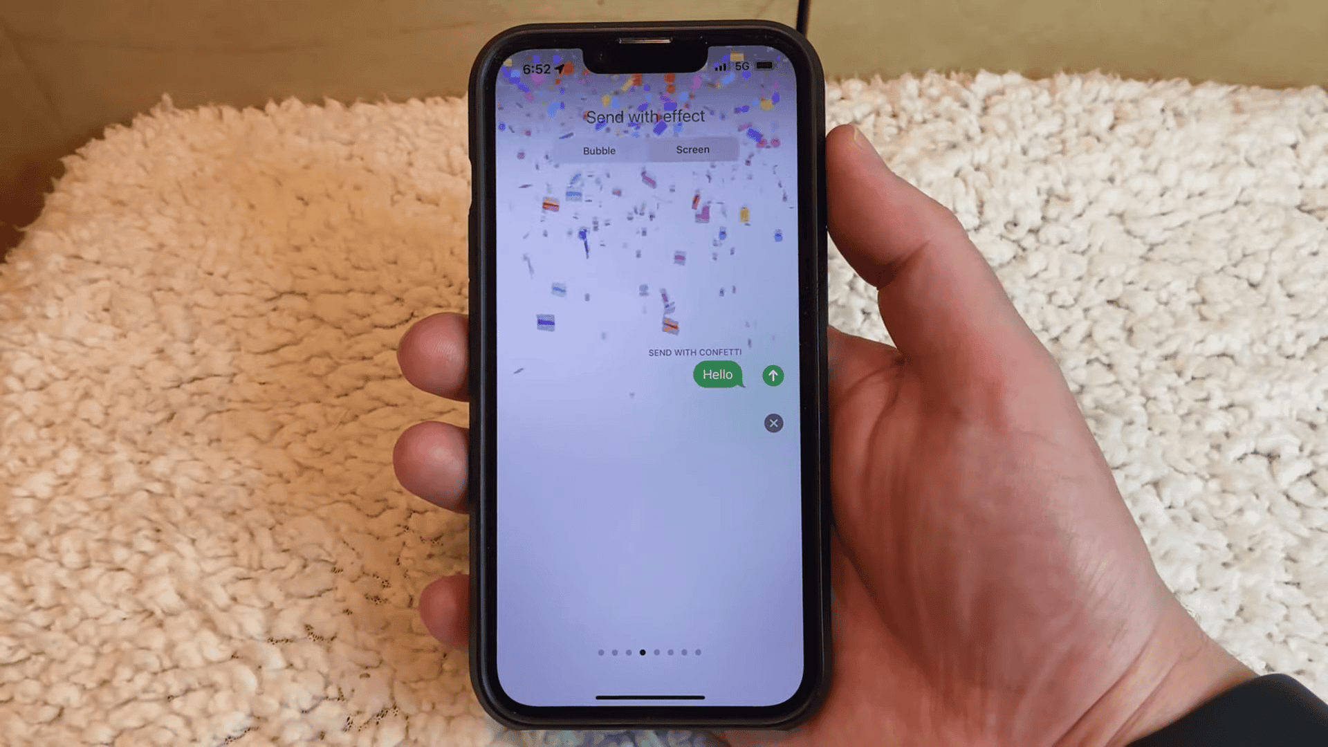 swipe left until confetti occurs