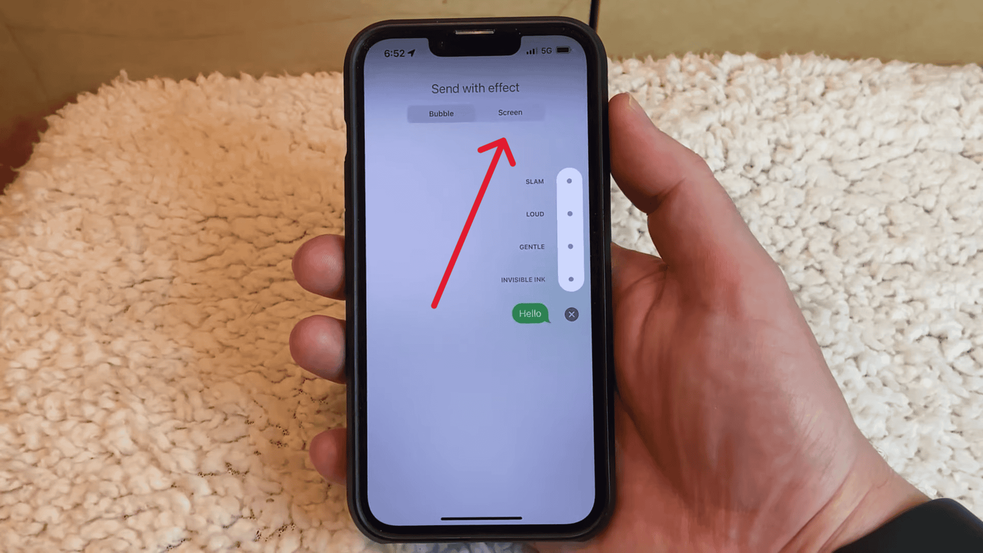 tap the screen tab button