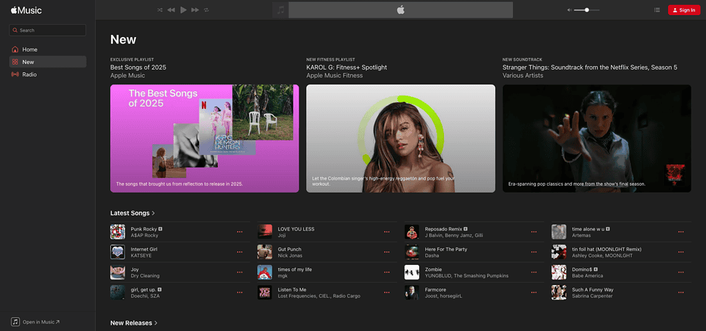 Apple Music web player