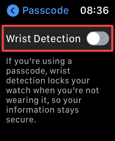 Apple Watch Wrist detection turn off