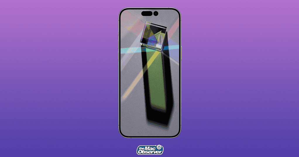 Cubic prism reflecting light in multiple colors