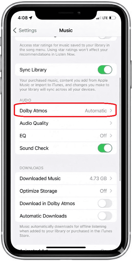 Dolby Atmos iPhone settings