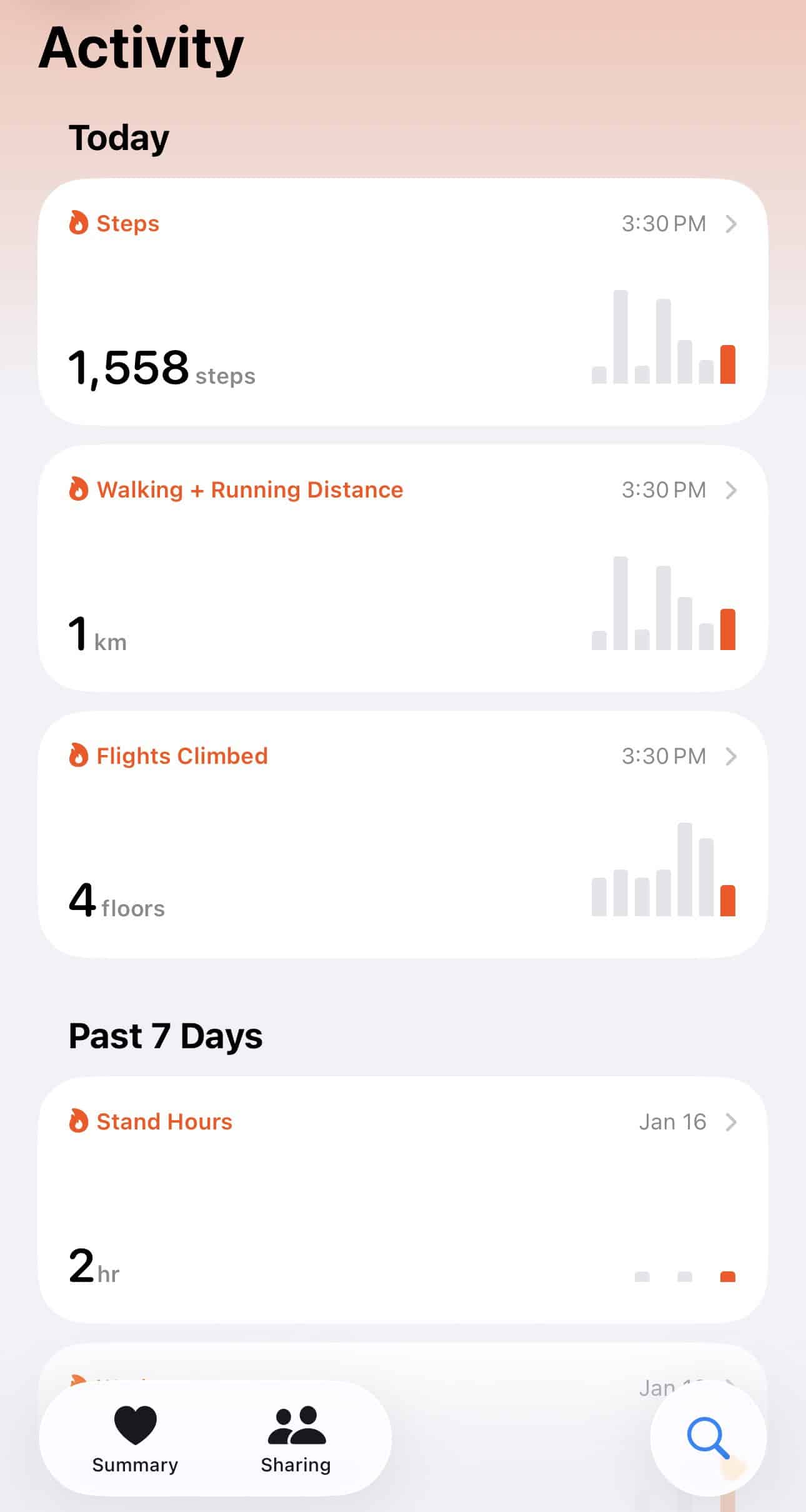 health activity data