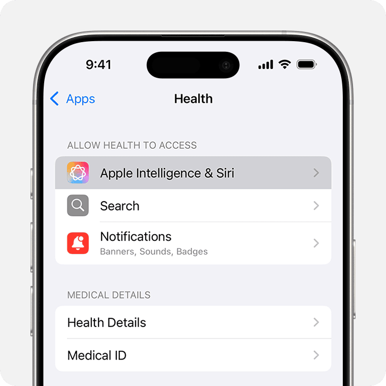 Tap Apple Intelligence & Siri
