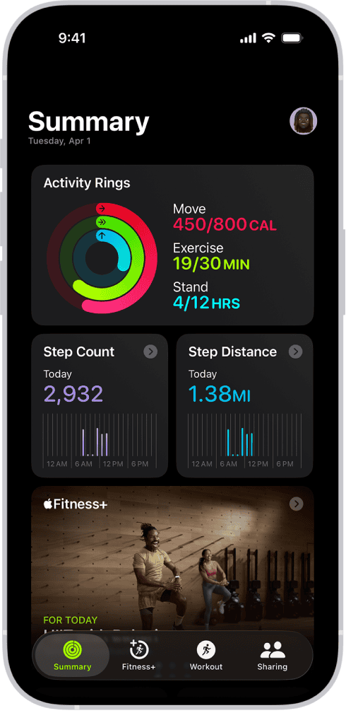 apple watch fitness summary