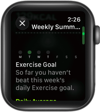 apple watch weekly summary