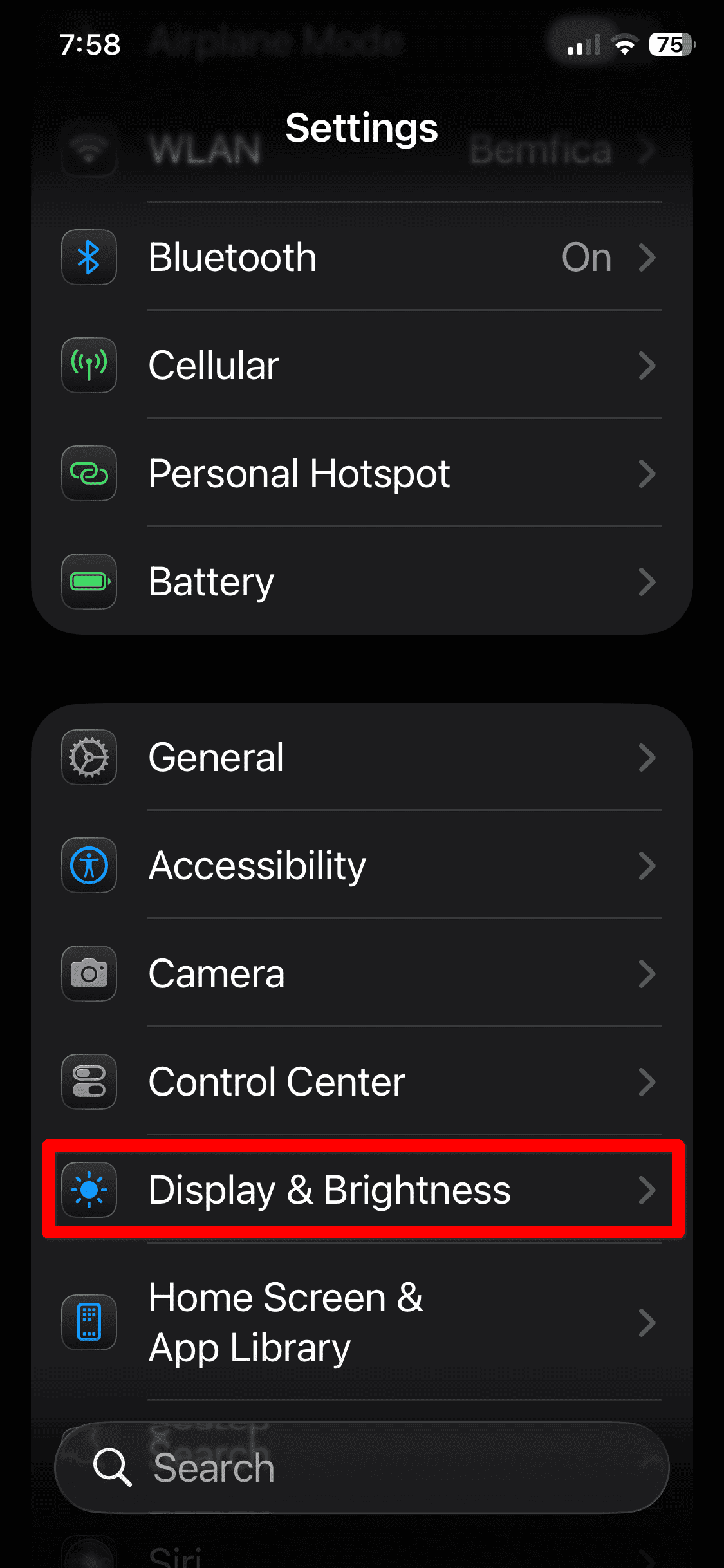 iPhone iOS 26 Settings Display Liquid Glass 1
