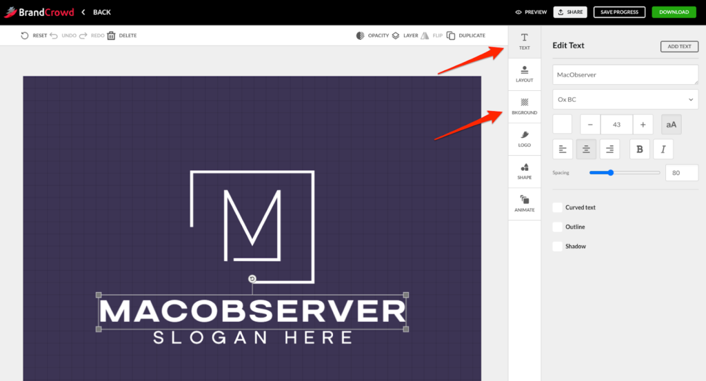 brandcrowd editor