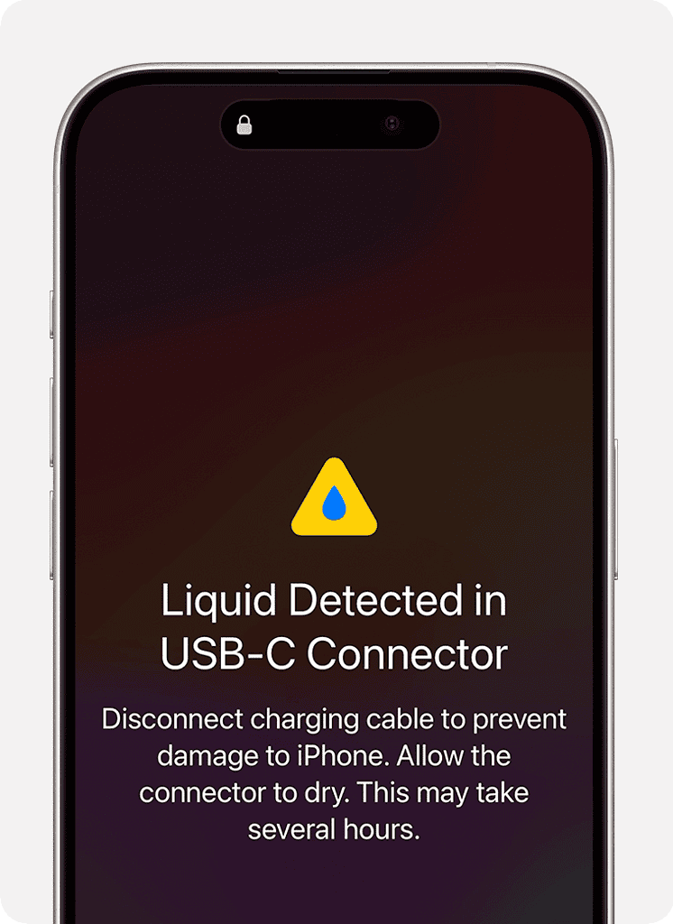 Liquid detection message