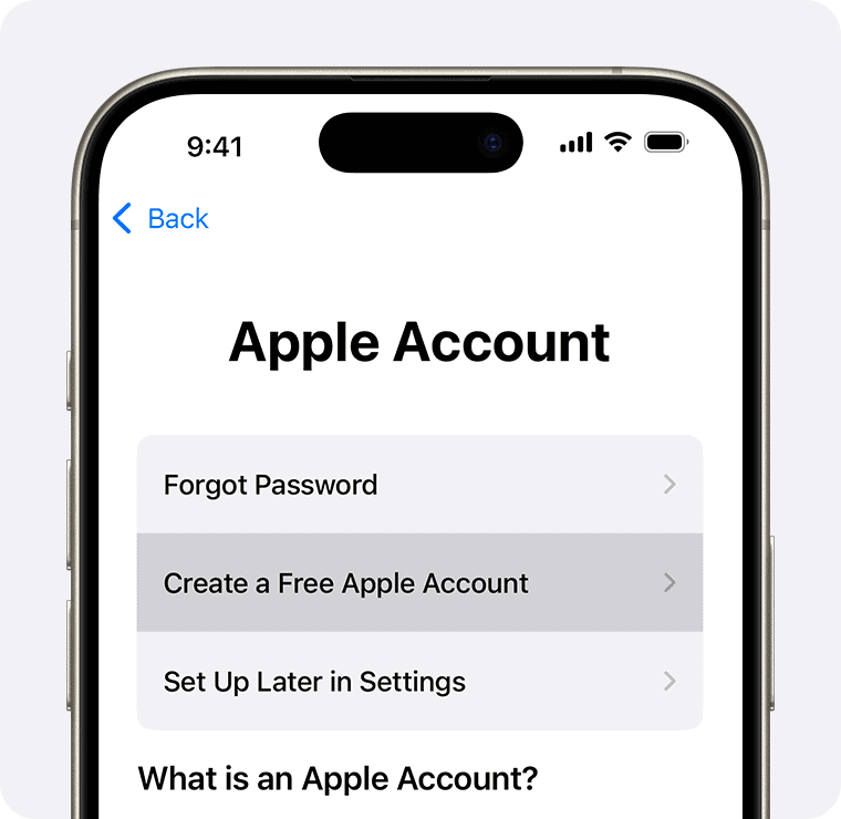 new apple id