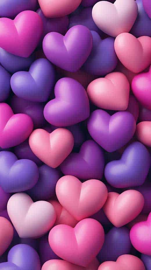 pink and purple hearts wallpaper