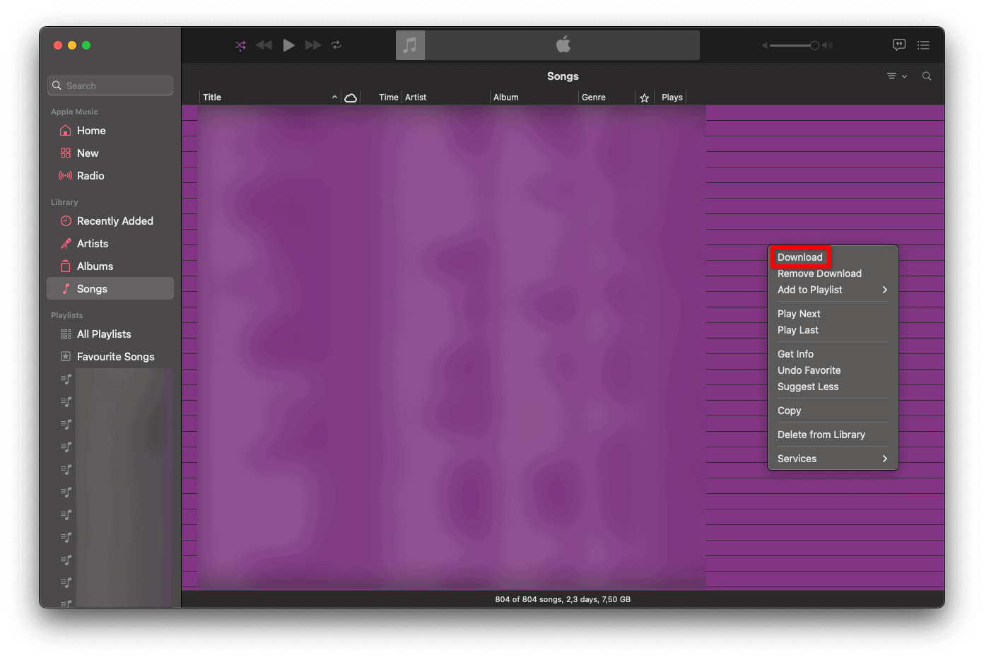 Apple Music download all songs on Mac