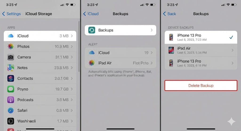 Delete icloud backup