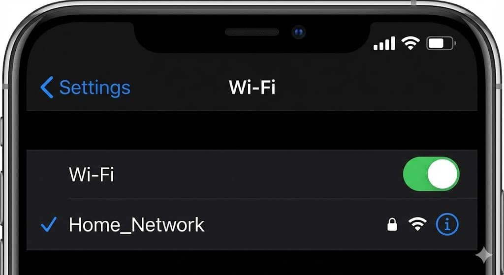 iPhone WiFi settings