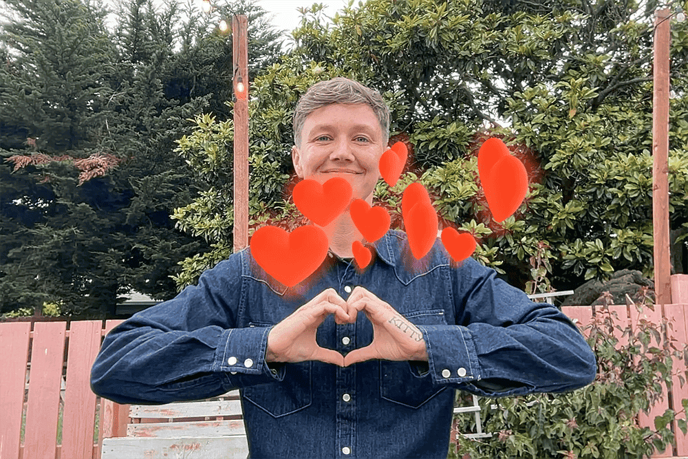 macOS Sonoma FaceTime Hearts reaction