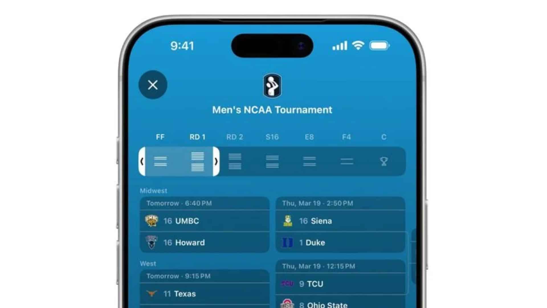 Apple Sports App Adds Real-time NCAA March Madness Tracking