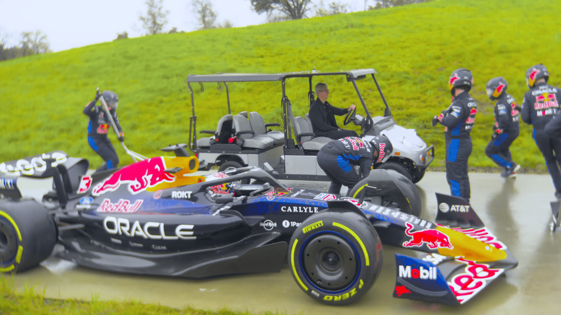Tim Cook and Max Verstappen Film F1 Pit Stop Video at Apple Park