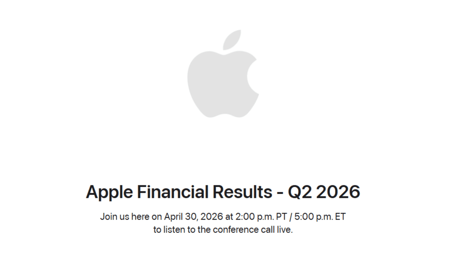 Apple Q2 2026 Earnings Call: Date, Time, and What Could Move the Stock