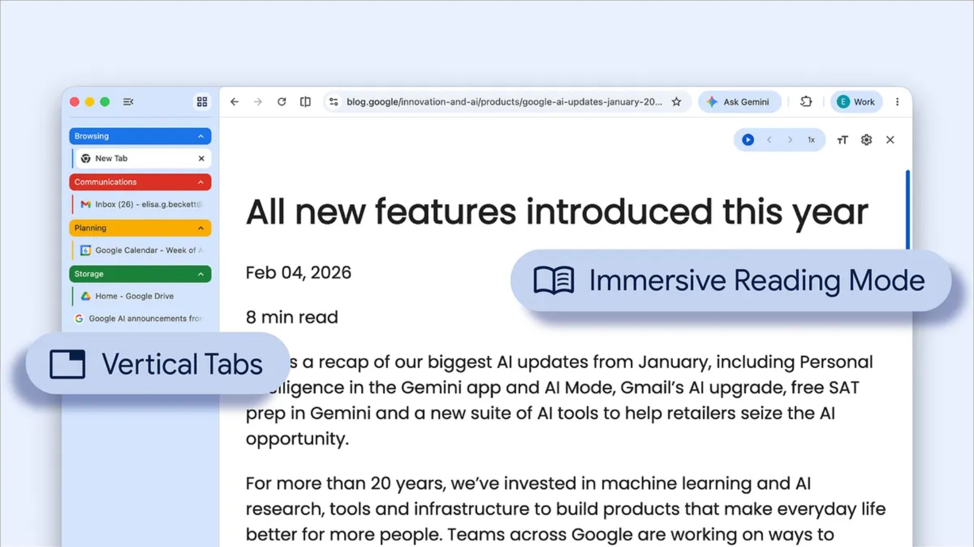 Google Chrome Finally Rolls Out Vertical Tabs and Reading Mode