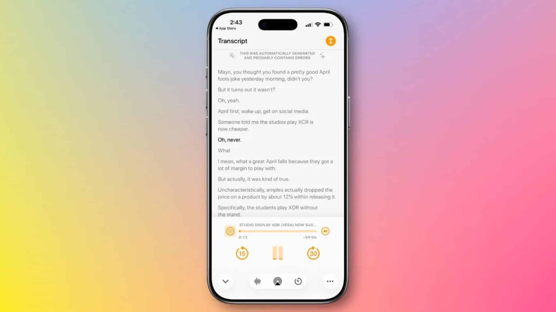 New Overcast App Update Brings Podcast Transcripts to iPhone Users