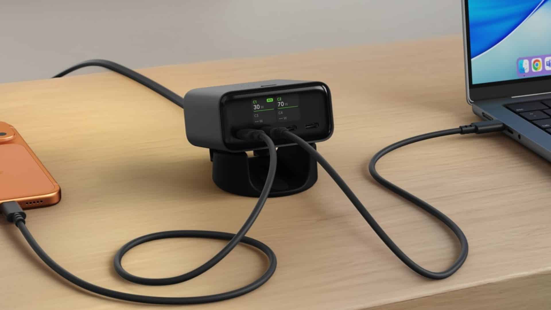 Satechi Releases a ChargeView 140W Charger with a Built-in Screen
