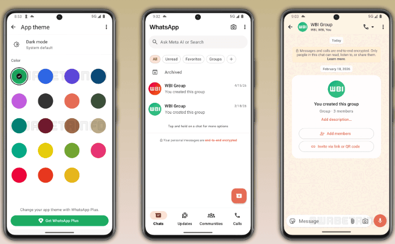 WhatsApp plus change theme