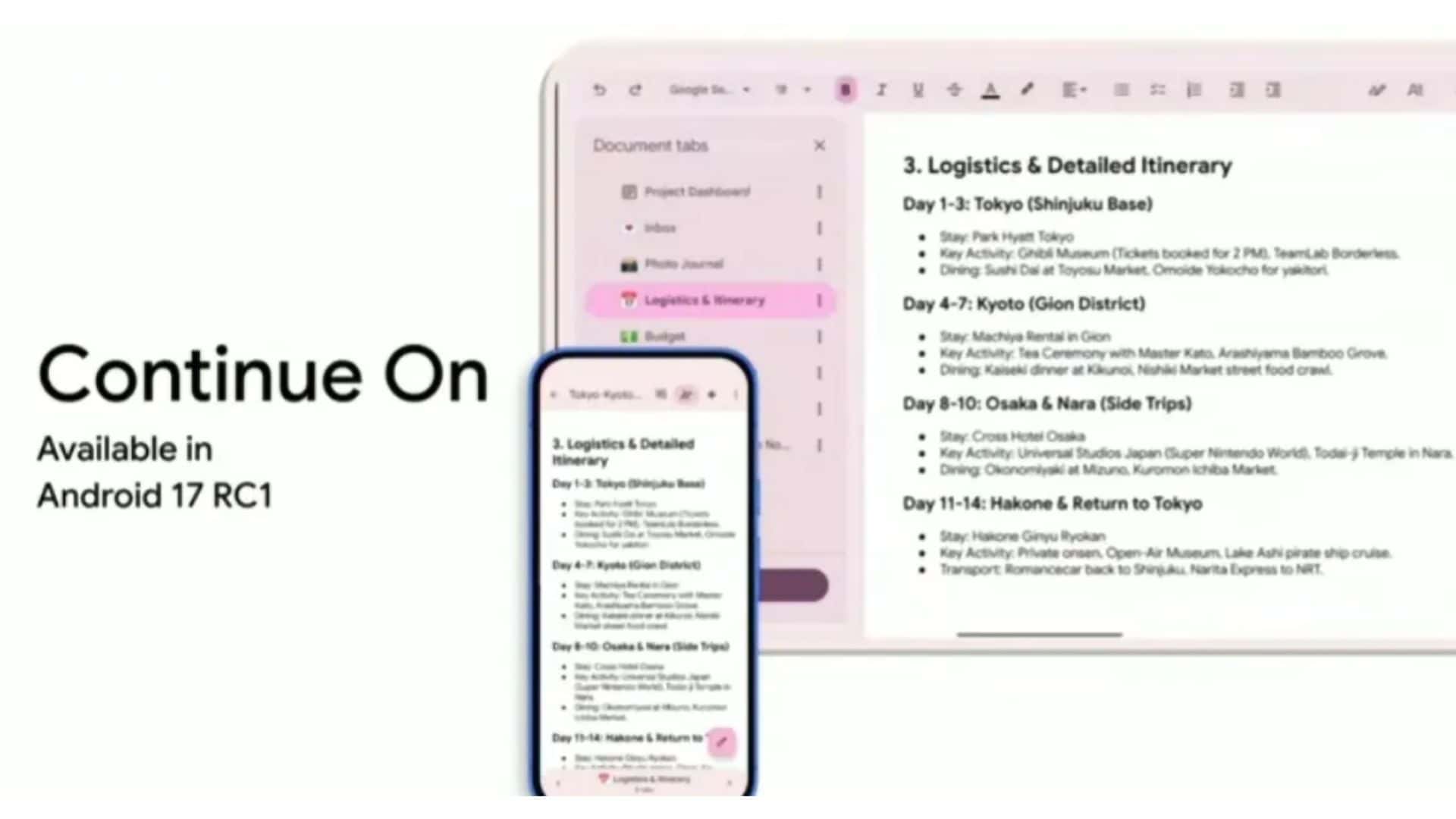 Android 17 Adds ‘Continue On’ To Move Tasks Across Devices