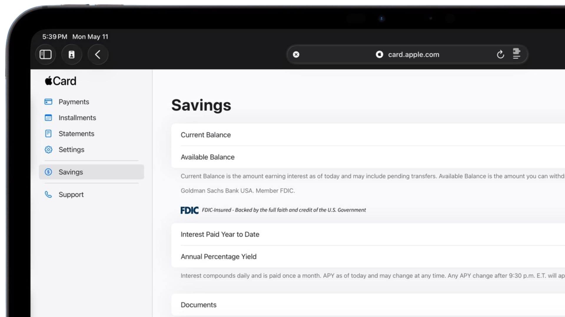 Apple Card Users Can Finally Access Savings Documents on the Web