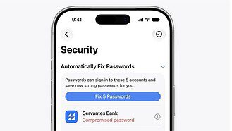 Auto fix passwords ios 27