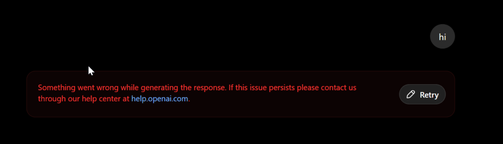 ChatGPT is currently facing an outage
