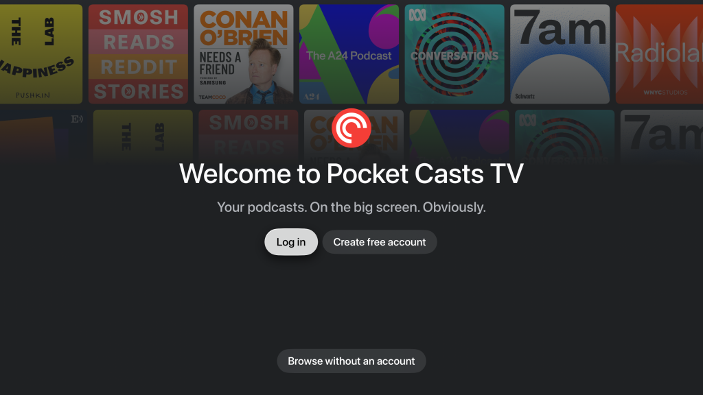 Log In to Pocket Casts TV
