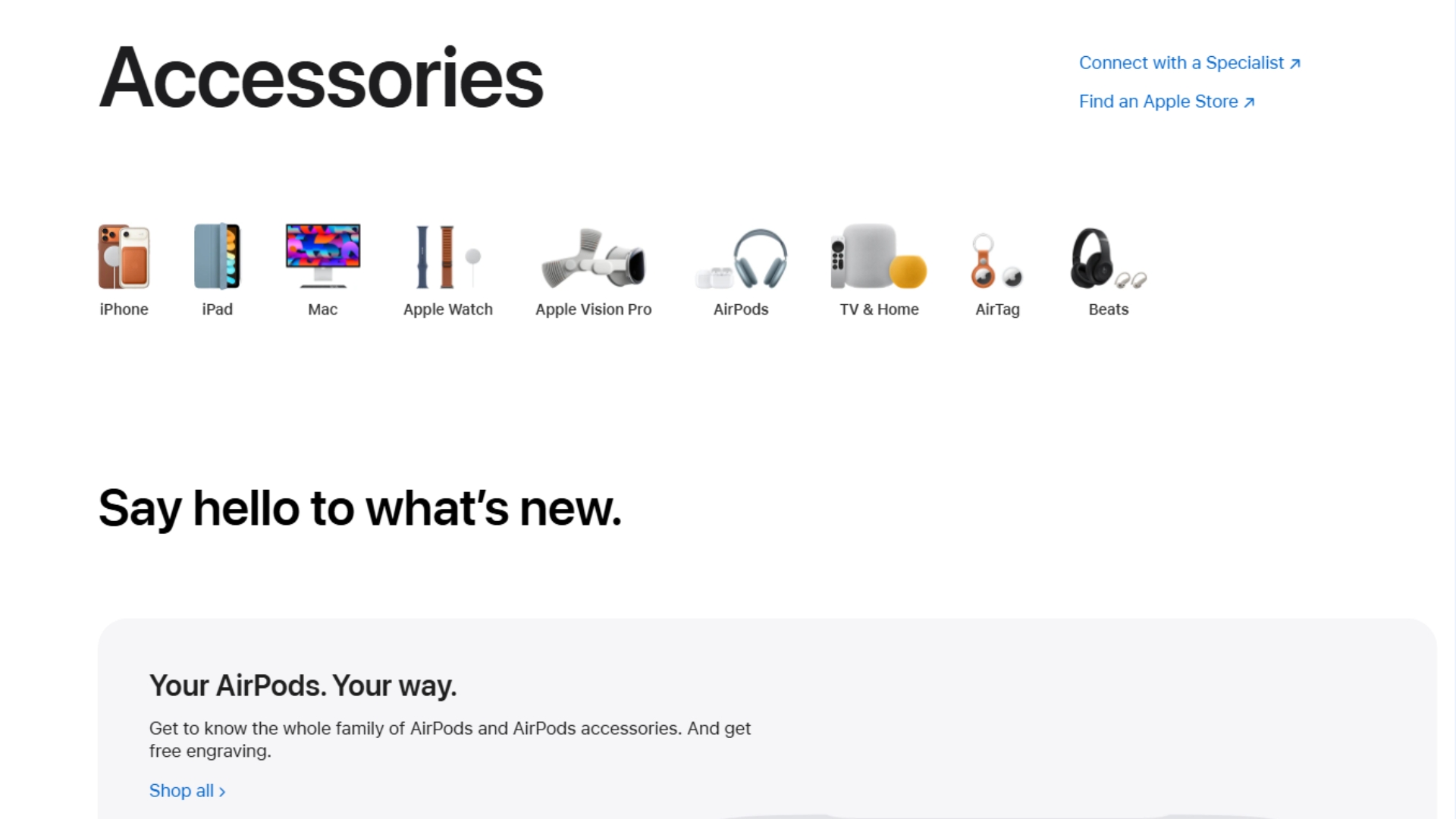 Apple Launches Redesigned Accessories Store With Better Search and Categories
