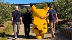 Pikachu Drops By Apple Park For A Meeting With Tim Cook And John Ternus
