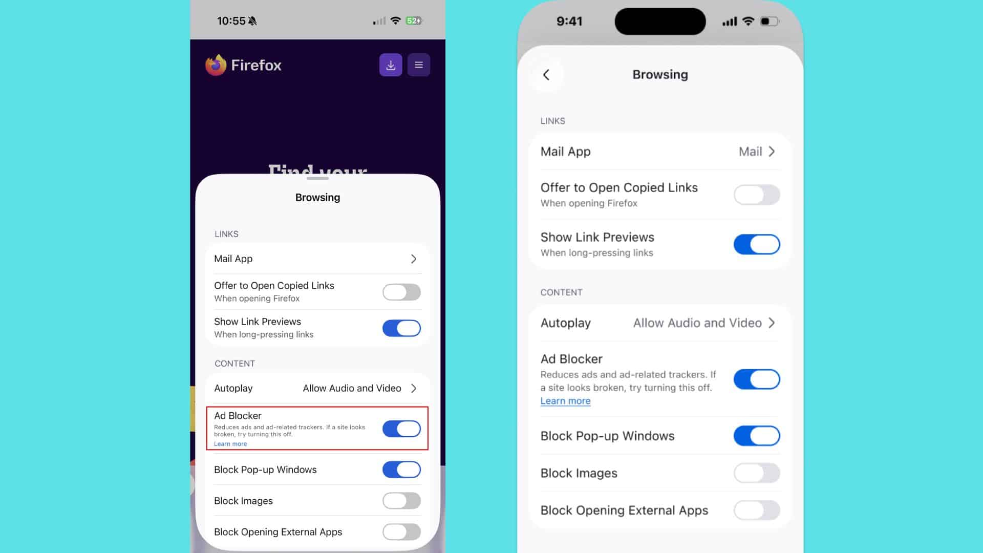 Firefox Adblocked ios
