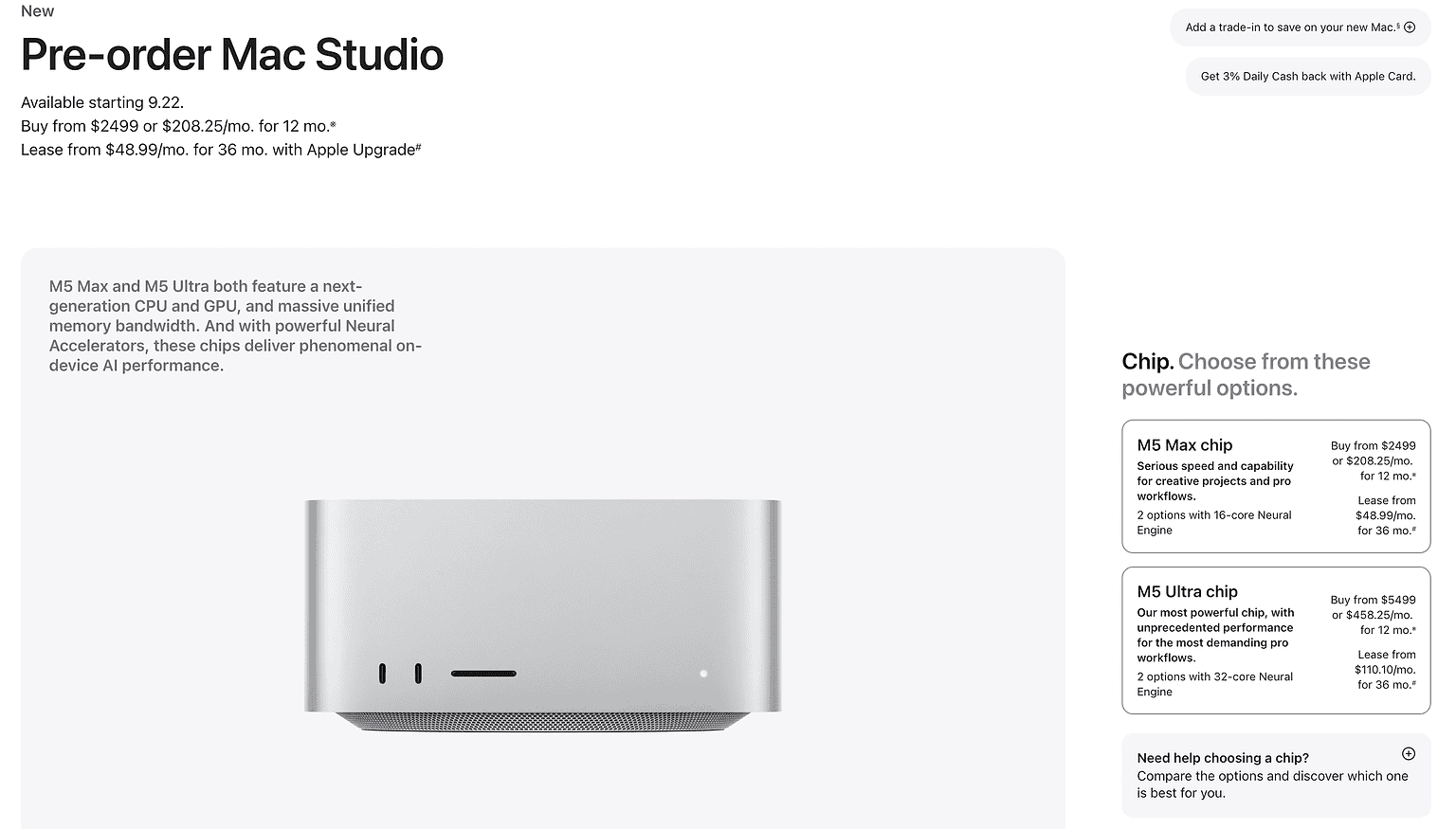 Mac Mini and Mac Studio Go on General Sale Tuesday, September 22