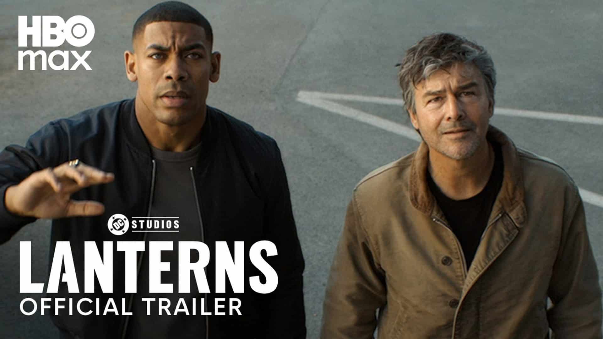 Aaron Pierre as John Stewart and Kyle Chandler as Hal Jordan in Lanterns