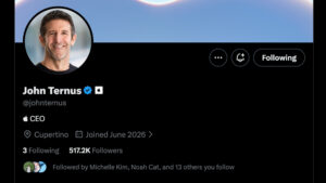 Apple CEO John Ternus joins X and shares his first post