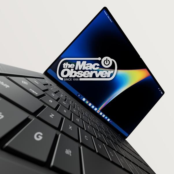Close-up of the ASUS Googlebook keyboard and its G key beside Alt