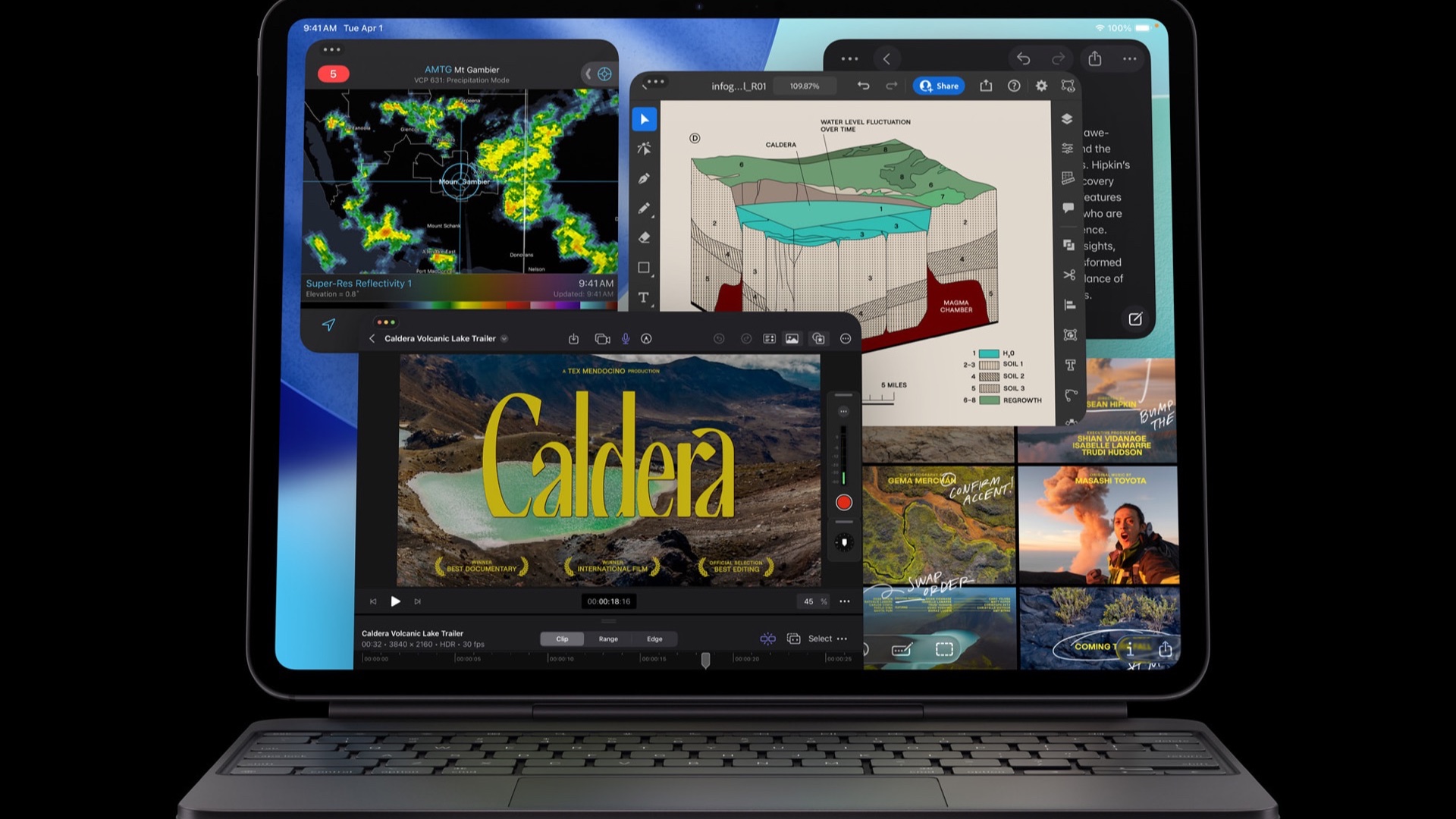 iPad Pro with M5 shown with its display and accessories