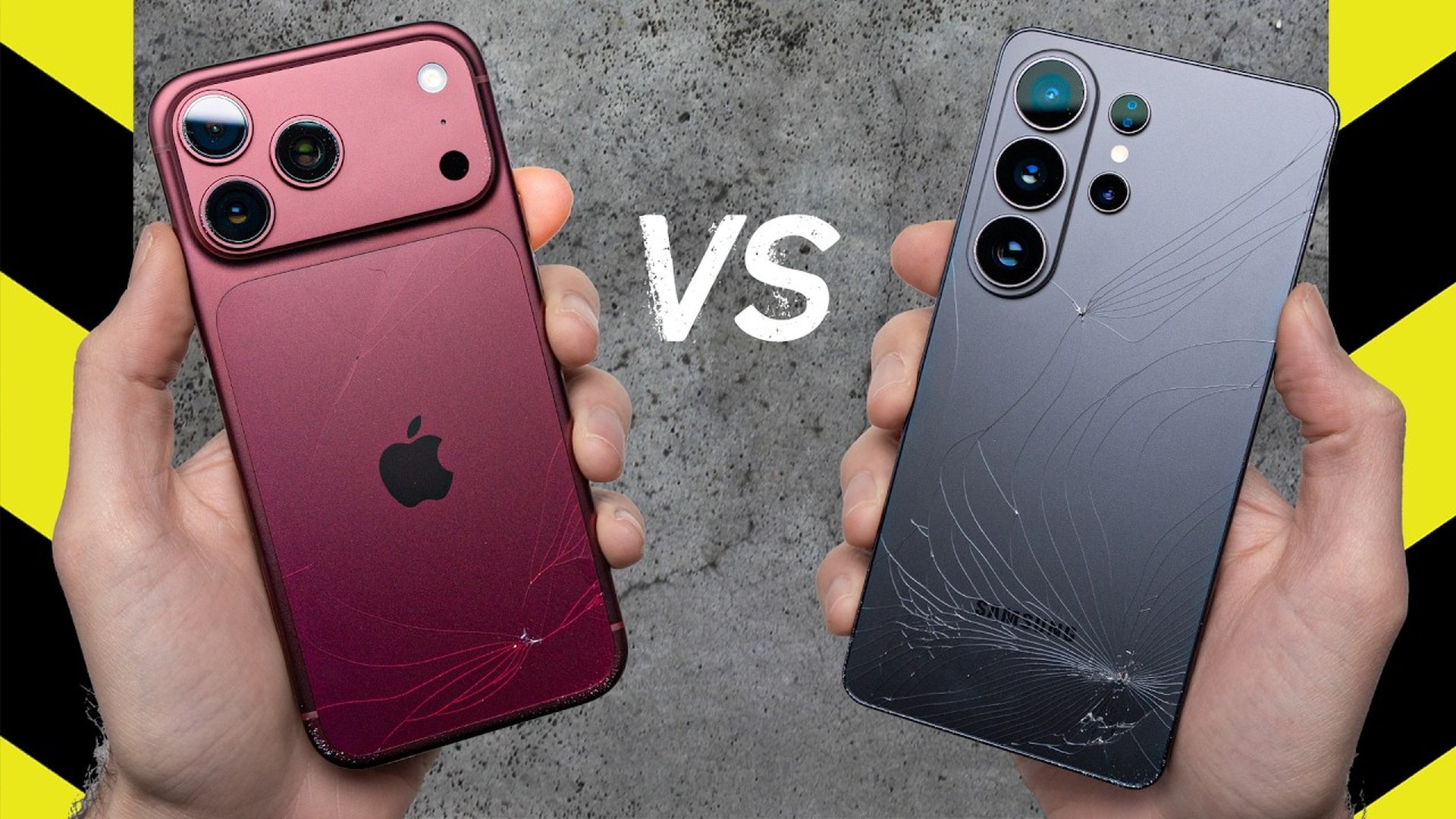 iPhone 18 Pro Max and Galaxy S26 Ultra prepared for a drop test