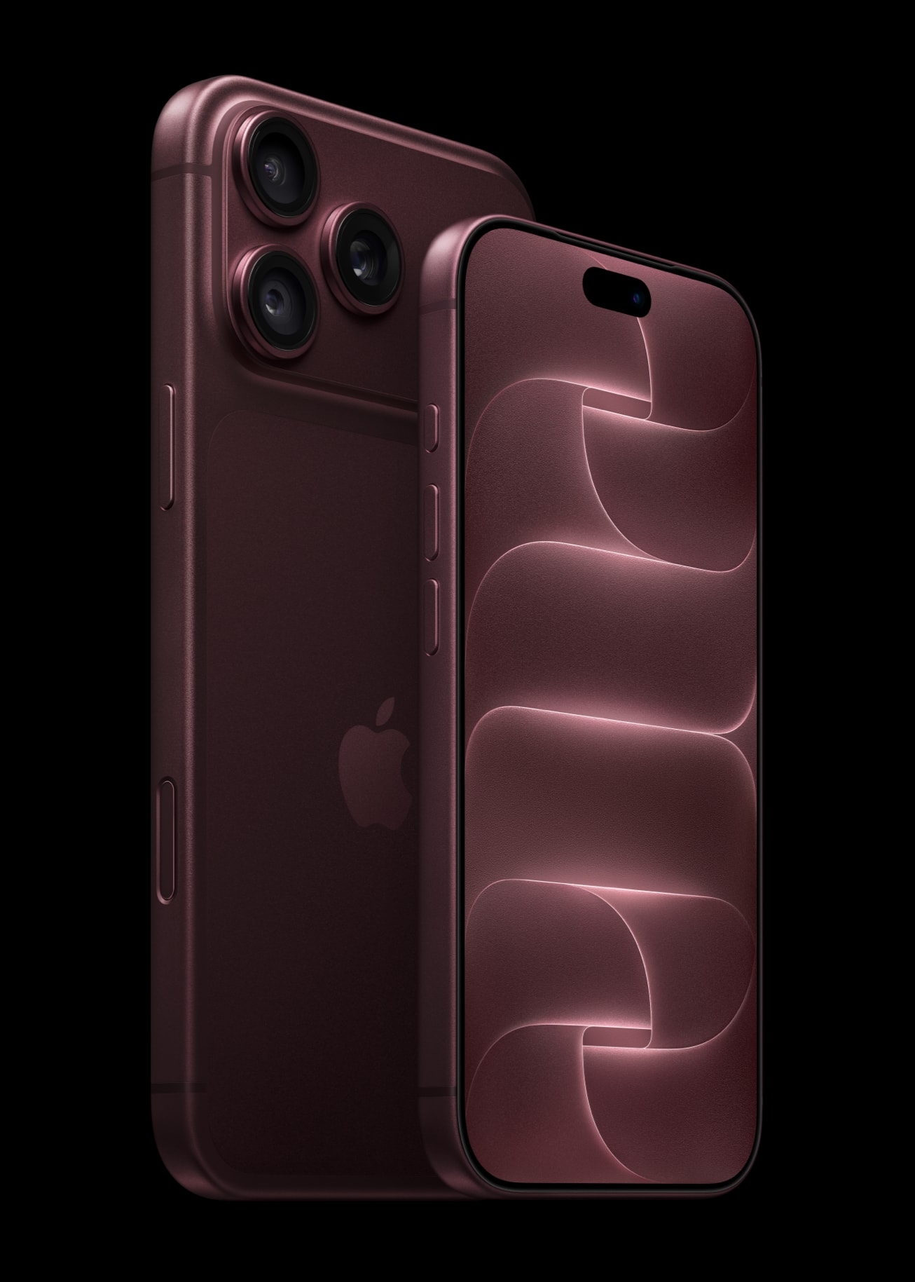 Burgundy iPhone 18 Pro shown from the front and back